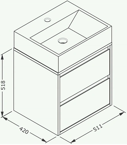 Тумба под умывальник подвесная Isvea Pro 50 антрацит 21SF1104050I