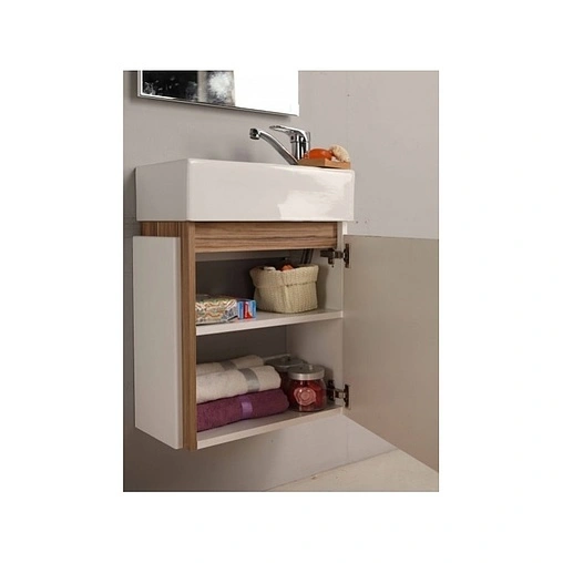 Тумба-умывальник подвесная Aquaton Эклипс M 45 R белый/эбони светлый 1A1728K1EK49R