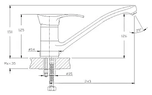 Смеситель для кухни Rossinka хром Z40-22 Смеситель для кухни Rossinka хром Z40-22, 2