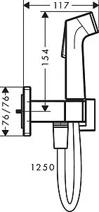 Гигиенический душ со смесителем Hansgrohe Bidette чёрный матовый 29233670, 2