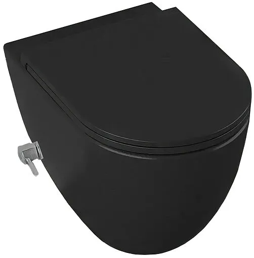 Унитаз подвесной безободковый с функцией биде и встроенным смесителем ISVEA Infinity черный матовый 10NFS1005I-2N Унитаз подвесной безободковый с функцией биде и встроенным смесителем ISVEA Infinity черный матовый 10NFS1005I-2N
