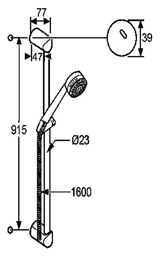 Душевая стойка Kludi Zenta чёрный/хром 6084086-00