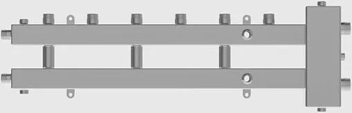 Распределительный коллектор 4 контура с гидрострелкой 1¼&quot;н x 1&quot;н Север-М4(Aisi) 1915005