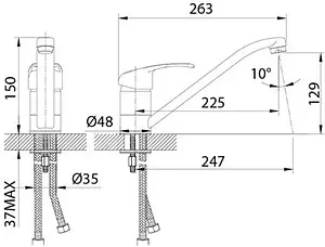 Смеситель для кухни IDDIS Alborg хром K56001C, 2