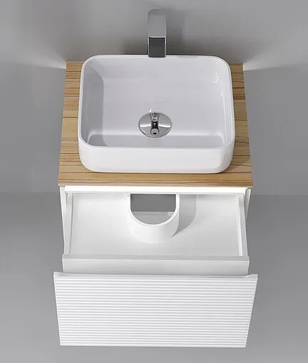 Тумба под умывальник подвесная Jorno Karat 60 белый Kar.01.60/P/W