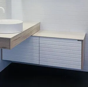 Тумба подвесная Comforty Клеон 120 белый/дуб дымчатый 00-00001851CF, 1