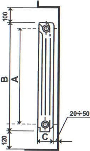 Радиатор алюминиевый 4 секции Atlant atal50004g