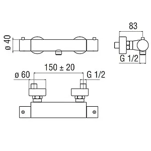 Термостат для душа Nobili Tago хром TG85330CR, 2