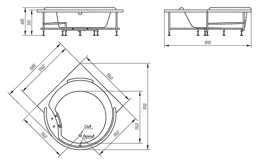 Ванна акриловая BellRado Маршал 160x160 BR7011023-01