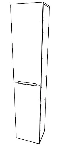 Шкаф-пенал напольный Айсберг Аура 40 белый DA2505P