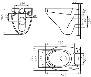 Комплект 6 в 1 Cersanit Delfi S-SET-DEL/Vec/S-DL/Ac-Cg-w с кнопкой Actis BU-ACT/CG хром глянцевый, 5
