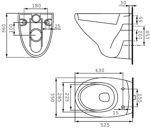 Комплект 6 в 1 Cersanit Delfi S-SET-DEL/Vec/S-DL/Ac-Cg-w с кнопкой Actis BU-ACT/CG хром глянцевый