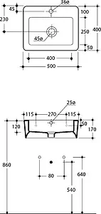 Раковина Kerasan Ego 50 белый 324101*1 Раковина Kerasan Ego 50 белый 324101*1, 2