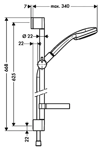 Душевая стойка Hansgrohe Croma 100 Vario 4jet 65см хром 27772000