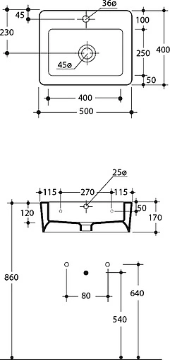 Раковина Kerasan Ego 50 белый 324101*1