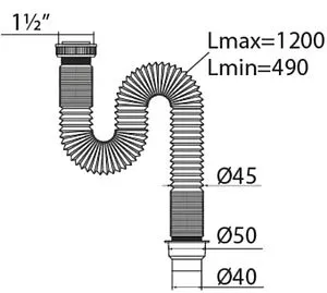 Сифон гофрированный для мойки VIRPlast Элит 30980623 Сифон гофрированный для мойки VIRPlast Элит 30980623, 2