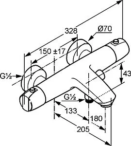 Термостат для ванны Kludi MX хром 354310538 Термостат для ванны Kludi MX хром 354310538, 2