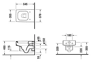 Унитаз подвесной Duravit Vero белый 2217090064 Унитаз подвесной Duravit Vero белый 2217090064, 2