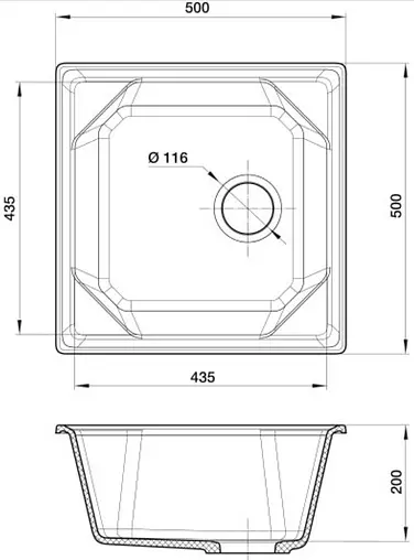 Мойка кухонная GranFest Unique U-500 иней