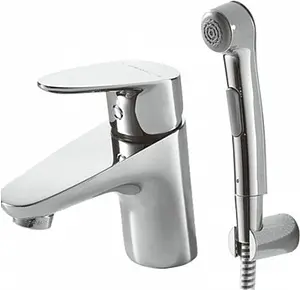 Смеситель для раковины с гигиеническим душем Bravat Drop хром F14898C-2, 1