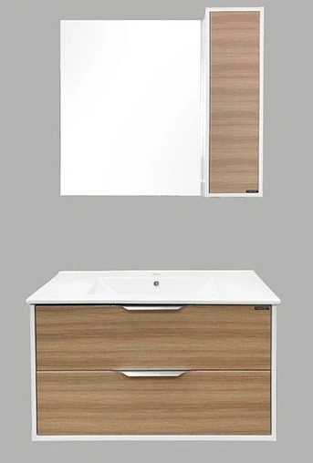 Тумба-умывальник подвесная Comforty Сухуми 90 кофе полоска/белый