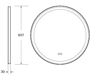 Зеркало с подсветкой Cezares Cadro 60 с подогревом чёрный CZR-SPC-CADRO-600-LED-TCH-WARM Зеркало с подсветкой Cezares Cadro 60 с подогревом чёрный CZR-SPC-CADRO-600-LED-TCH-WARM, 2