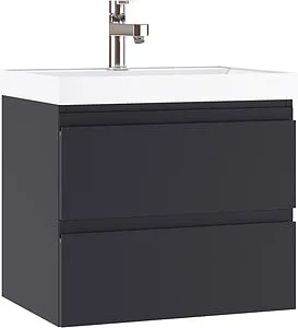 Тумба-умывальник подвесная Домино Graffo 60 графит DGr2111T+4627173210164, 1