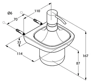 Дозатор для жидкого мыла Kludi Ambienta хром/белый 5397605 Дозатор для жидкого мыла Kludi Ambienta хром/белый 5397605, 3