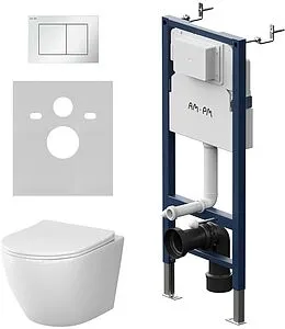 Комплект 6 в 1 Am.Pm Like Aquaspin IS90201.801900 с кнопкой белый глянцевый, 3