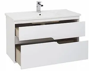 Тумба-умывальник подвесная Aquanet Модена 100 белый 00198489+00182321, 5