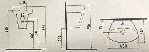 Раковина Bien Mineral 45 белый MNLM04501FD1W3000
