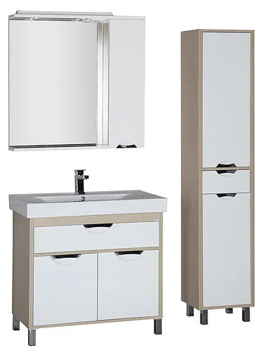 Шкаф-зеркало Aquanet Гретта 90 R белый/светлый дуб 00173987