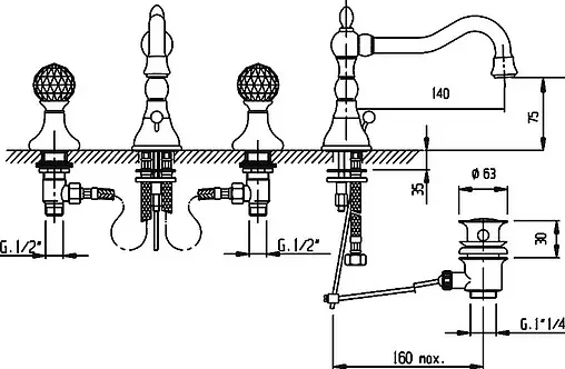 Смеситель для раковины Cezares Atlantis хром ATLANTIS-BLS2-01-Sw