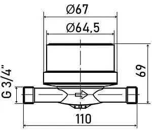Счетчик воды импульсный Ду15 Itelma WFK24.D110 Счетчик воды импульсный Ду15 Itelma WFK24.D110, 2