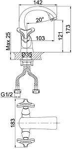 Смеситель для раковины D&K Hessen Goethe хром DA1382141 Смеситель для раковины D&K Hessen Goethe хром DA1382141, 2