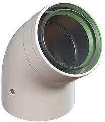 Колено для дымохода Ø 100/150мм ∠ 45° (PPS) для конденсационных котлов De Dietrich DY814 100002354