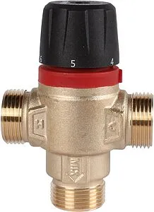 Трехходовой термостатический смесительный клапан ¾" +30...+65°С Kvs 1.8 Rommer RVM-1121-186520 Трехходовой термостатический смесительный клапан ¾" +30...+65°С Kvs 1.8 Rommer RVM-1121-186520, 2