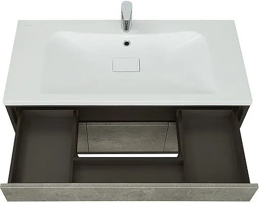 Тумба-умывальник подвесная Aquaton Уэльс 100 графит 1A2676K1WA6A0