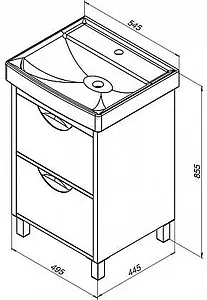 Тумба-умывальник напольная Aquanet Гретта 50 New белый 00233576+00215661 Тумба-умывальник напольная Aquanet Гретта 50 New белый 00233576+00215661, 2