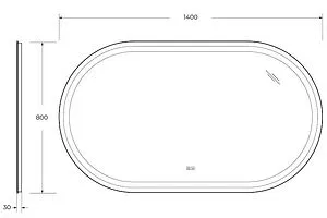 Зеркало с подсветкой Cezares Giubileo 140x80 с подогревом CZR-SPC-GIUBILEO-1400-800-TCH-WARM Зеркало с подсветкой Cezares Giubileo 140x80 с подогревом CZR-SPC-GIUBILEO-1400-800-TCH-WARM, 2