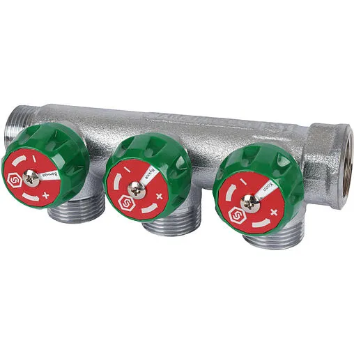 Коллектор регулирующий проходной 3 отвода ¾&quot;в/н x ¾&quot;ек Stout SMB-6850-343403