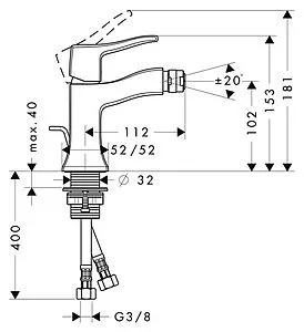 Смеситель для биде Hansgrohe Metris Classic хром 31275000, 2