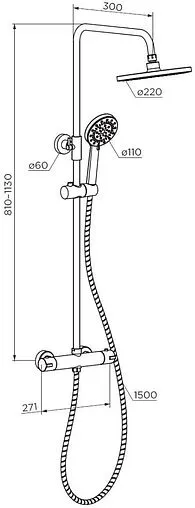 Душевая система с термостатом для душа Dorff Futura хром D0710400