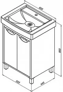 Тумба-умывальник напольная Aquanet Гретта 60 New белый 00233578+00185551 Тумба-умывальник напольная Aquanet Гретта 60 New белый 00233578+00185551, 2
