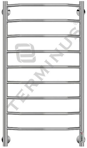 Полотенцесушитель электрический лесенка Terminus Виктория П9 900х532 полированная сталь 4660059580166