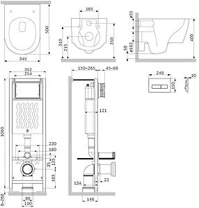 Комплект 6 в 1 Am.Pm Jupiter IS110301.DX77C1700 с кнопкой белый глянцевый Комплект 6 в 1 Am.Pm Jupiter IS110301.DX77C1700 с кнопкой белый глянцевый, 2