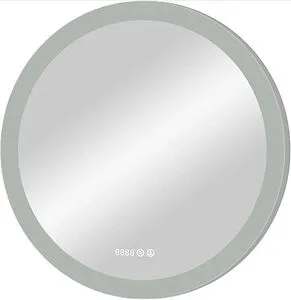 Зеркало с подсветкой Continent Rinaldi Led 77 с часами белый ЗЛП768, 1