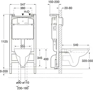 Комплект 4 в 1 Roca Debba Round Rimless 893104980, 2
