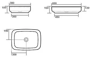 Раковина Kerasan Tribeca 60 Grigio matt 514159 Раковина Kerasan Tribeca 60 Grigio matt 514159, 2