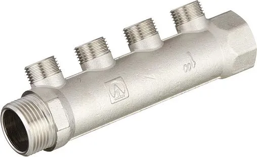 Коллектор распределительный проходной 4 отвода 1&quot;в/н x ½&quot;к Valtec VTc.500.N.0604